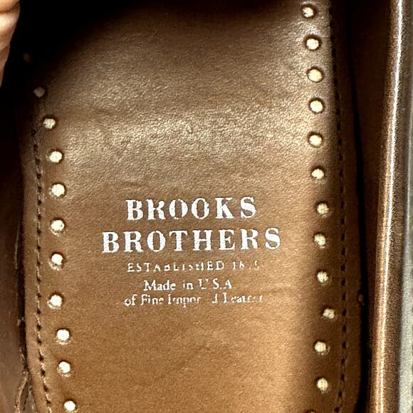 NIB Allen Edmonds x Brooks Brothers Presidio Penny Loafers Brown USA 10.5 D main image 13
